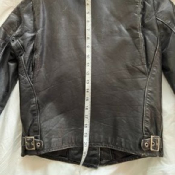 Vintage Women's Schott NYC 141 Black Leather Cafe Racer Moto Jacket - Picture 3 of 16